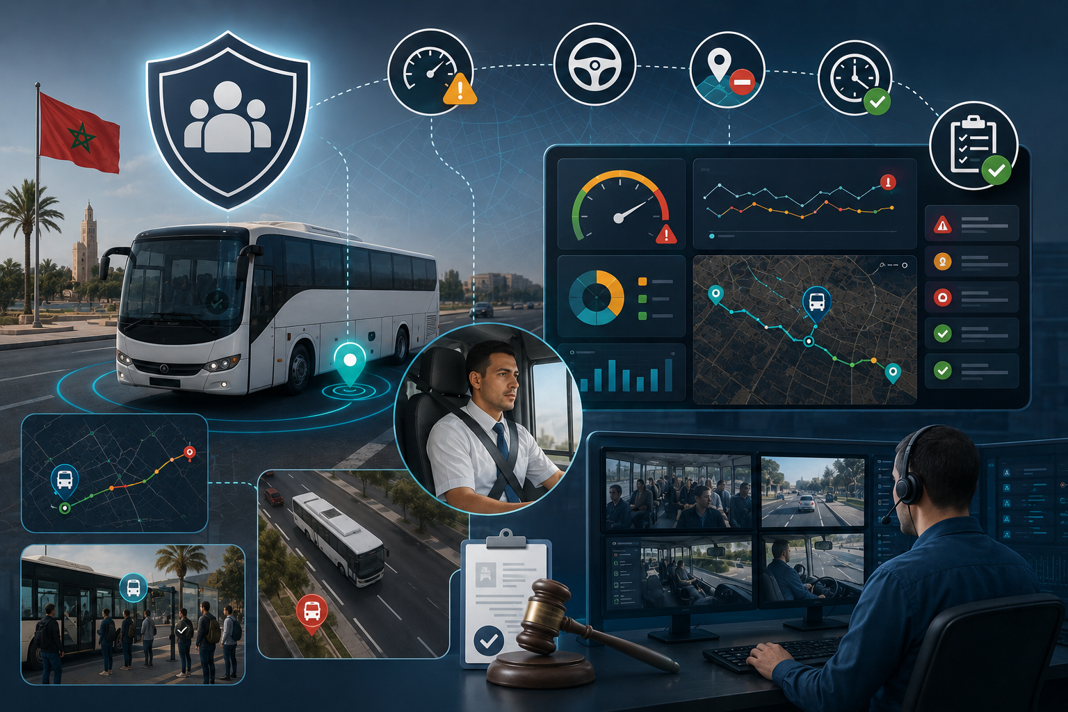 Sécurité passagers GPS transport Maroc